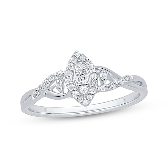 Marquise-Shaped Multi-Diamond Ring 1/5 ct tw Sterling Silver