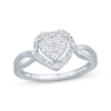 Thumbnail Image 1 of Multi-Diamond Heart-Shaped Ring 1/5 ct tw 10K White Gold