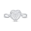 Thumbnail Image 3 of Multi-Diamond Heart-Shaped Ring 1/5 ct tw 10K White Gold