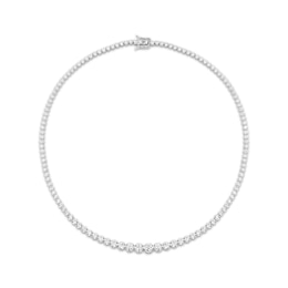 Lab-Created Diamonds by KAY Graduated Riviera Necklace 7 ct tw 14K White Gold 17.7&quot;