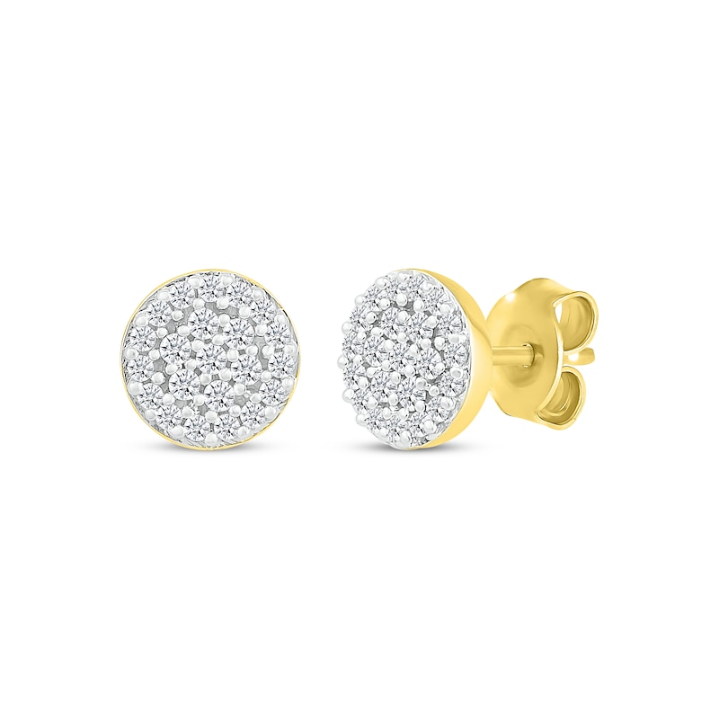 Lab-Grown Diamonds by KAY Multi-Stone Stud Earrings 1/5 ct tw 10K Yellow Gold