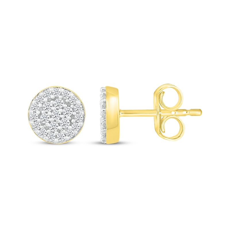 Lab-Created Diamonds by KAY Multi-Stone Stud Earrings 1/5 ct tw 10K Yellow Gold