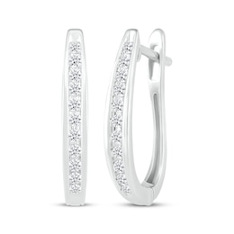 Lab-Grown Diamonds by KAY Hoop Earrings 1/5 ct tw 10K White Gold