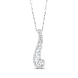 Lab-Grown Diamonds by KAY Swirl Necklace 3/8 ct tw 10K White Gold 18&quot;