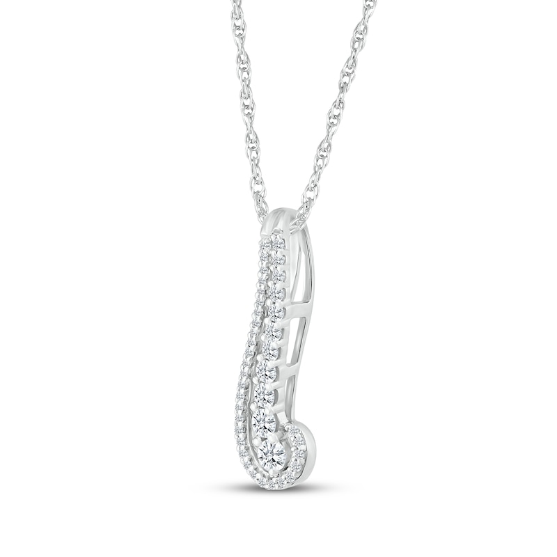 Main Image 2 of Lab-Grown Diamonds by KAY Swirl Necklace 3/8 ct tw 10K White Gold 18&quot;