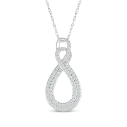 Lab-Grown Diamonds by KAY Double Infinity Necklace 3/8 ct tw 10K White Gold 18&quot;