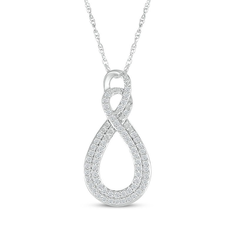 Lab-Grown Diamonds by KAY Double Infinity Necklace 3/8 ct tw 10K White Gold 18"