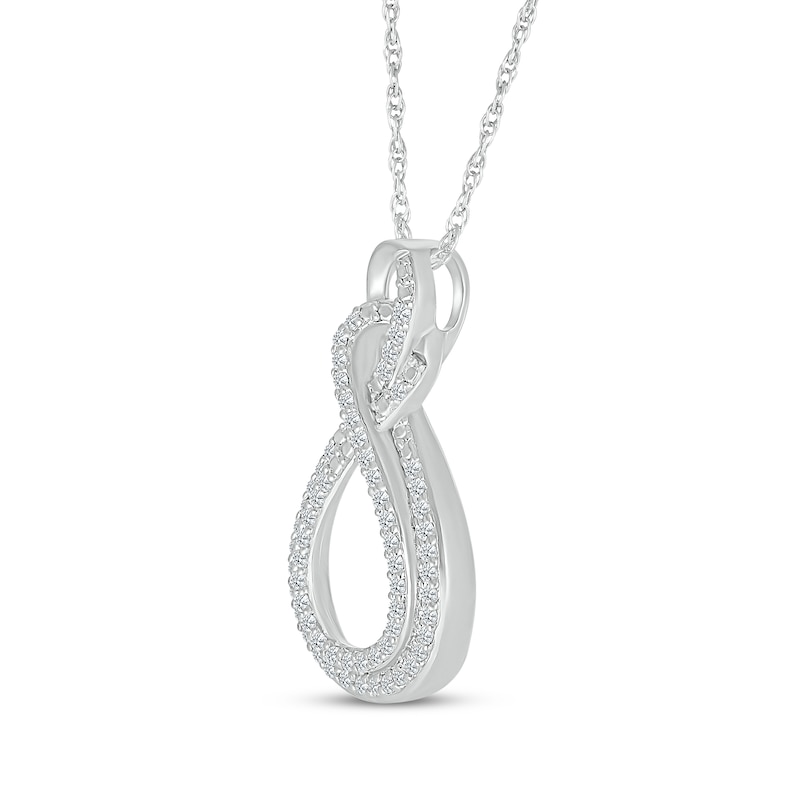 Lab-Grown Diamonds by KAY Double Infinity Necklace 3/8 ct tw 10K White Gold 18"