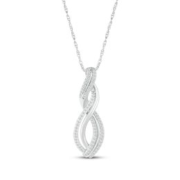 Lab-Grown Diamonds by KAY Double Swirl Necklace 1/3 ct tw 10K White Gold 18&quot;