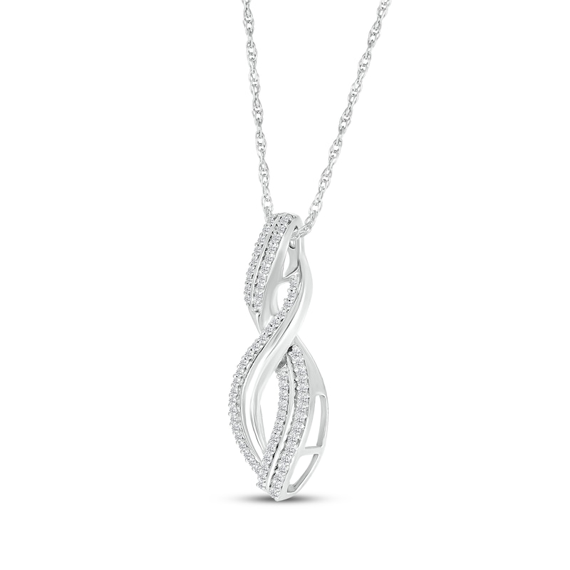 Main Image 2 of Lab-Grown Diamonds by KAY Double Swirl Necklace 1/3 ct tw 10K White Gold 18&quot;