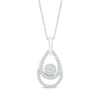 Thumbnail Image 1 of Lab-Grown Diamonds by KAY Double Teardrop Necklace 1/4 ct tw 10K White Gold 18&quot;