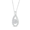 Thumbnail Image 2 of Lab-Grown Diamonds by KAY Double Teardrop Necklace 1/4 ct tw 10K White Gold 18&quot;