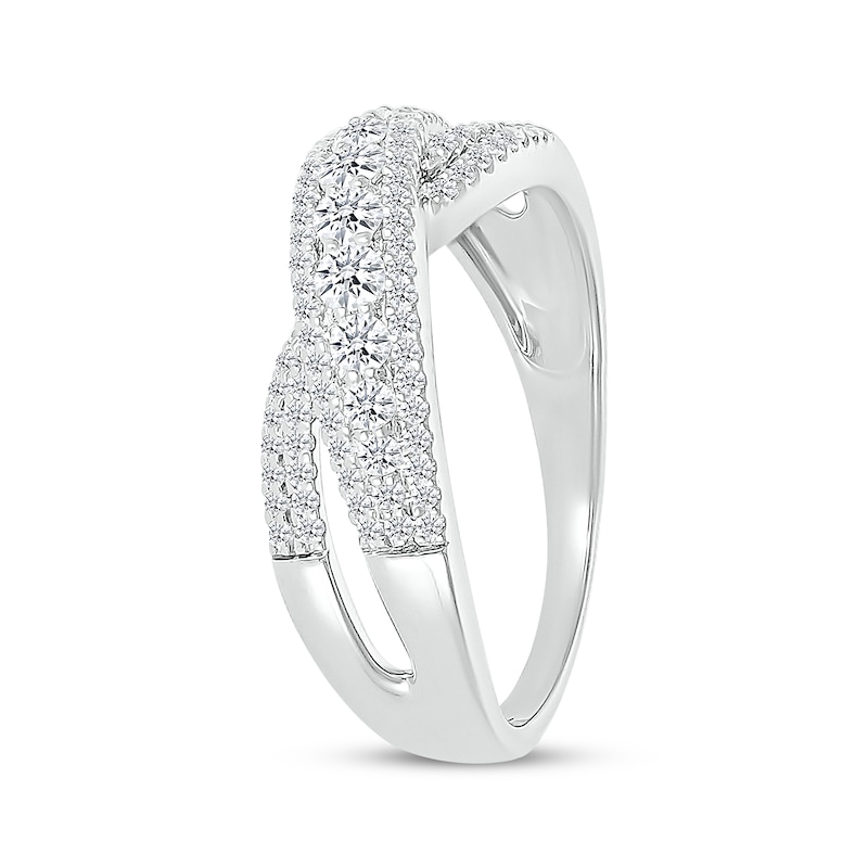 Main Image 2 of Lab-Grown Diamonds by KAY Crossover Ring 5/8 ct tw 10K White Gold