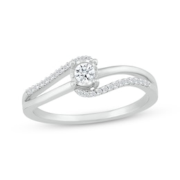 KAY Lab-Grown diamonds Bypass Promise Ring 1/5 ct tw 10K White Gold