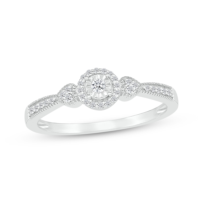 Main Image 1 of Lab-Grown diamonds by KAY Halo Promise Ring 1/4 ct tw 10K White Gold