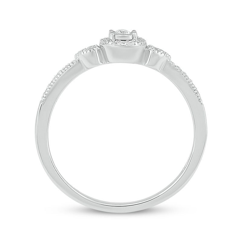 Main Image 2 of Lab-Grown diamonds by KAY Halo Promise Ring 1/4 ct tw 10K White Gold