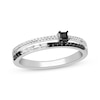 Thumbnail Image 1 of Multi-Shape Black & White Diamond Faux Stack Ring 1/5 ct tw Sterling Silver