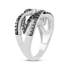 Thumbnail Image 2 of Black & White Diamond Crossover Ring 1/2 ct tw Sterling Silver