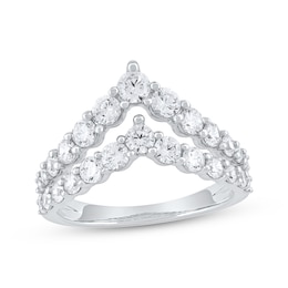 Lab-Grown Diamonds by KAY Two-Row Chevron Fashion Ring 1-1/2 ct tw 10K White Gold