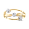 Thumbnail Image 3 of Multi-Diamond Flower Three-Row Ring 1/6 ct tw 10K Yellow Gold