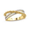 Thumbnail Image 1 of Diamond Chain Link Crossover Ring 1/5 ct tw 10K Yellow Gold