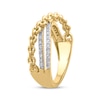 Thumbnail Image 2 of Diamond Chain Link Crossover Ring 1/5 ct tw 10K Yellow Gold