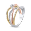 Thumbnail Image 2 of Diamond Crossover Loop Ring 1/2 ct tw 10K Tri-Tone Gold