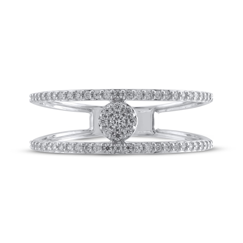 Main Image 3 of Multi-Diamond Two-Row Ring 1/4 ct tw 10K White Gold