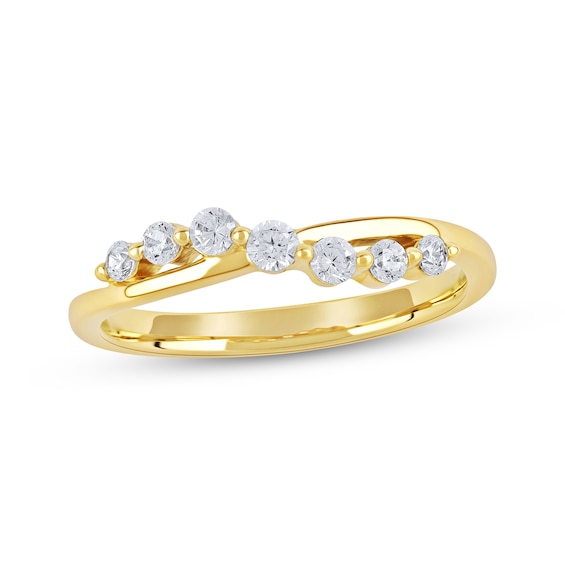 Lab-Created Diamonds by KAY Crossover Wave Fashion Ring 1/4 ct tw 10K Yellow Gold