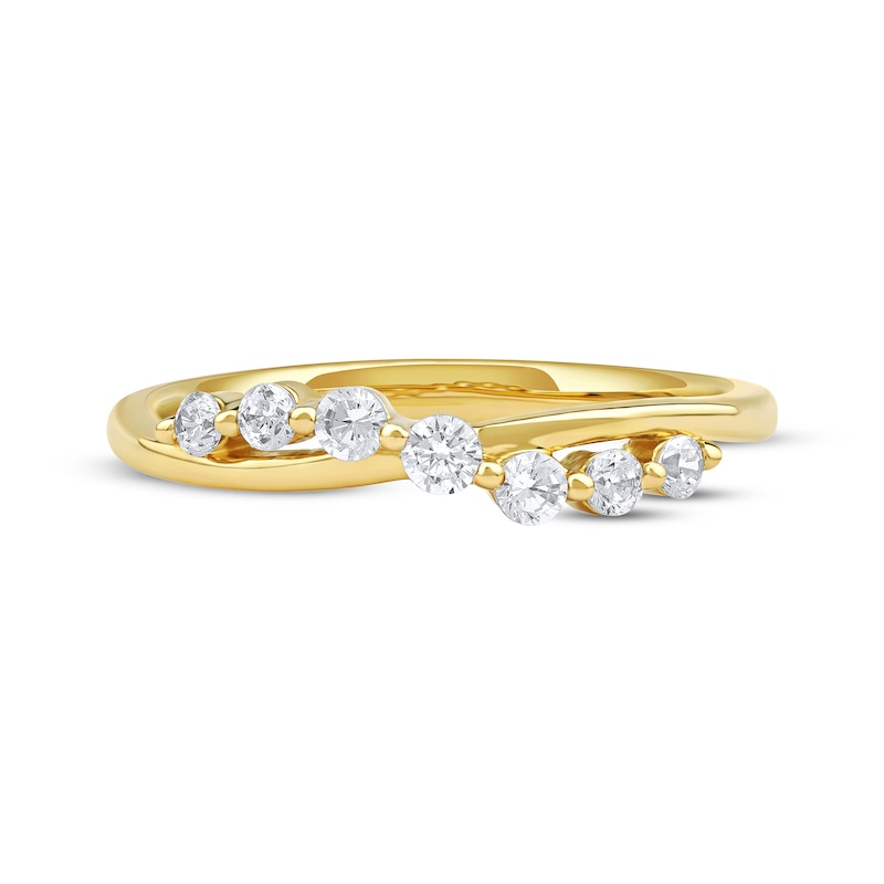 Main Image 3 of Lab-Grown Diamonds by KAY Crossover Wave Fashion Ring 1/4 ct tw 10K Yellow Gold