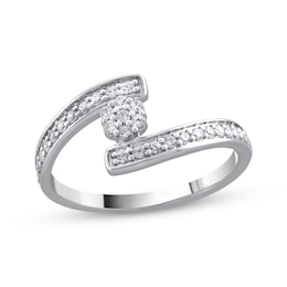 Diamond Bypass Ring 1/4 ct tw 10K White Gold