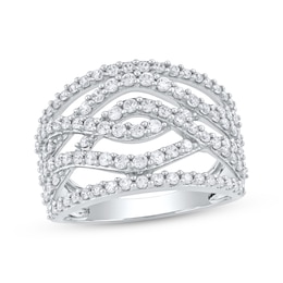 Lab-Grown Diamonds by KAY Multi-Row Crossover Ring 1 ct tw 10K White Gold