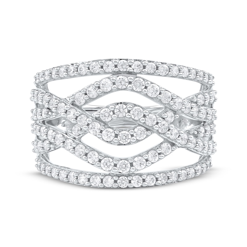 Lab-Created Diamonds by KAY Multi-Row Crossover Ring 1 ct tw 10K White Gold