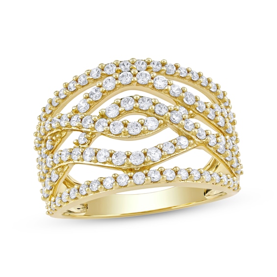 Lab-Created Diamonds by KAY Multi-Row Crossover Ring 1 ct tw 10K Gold