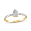 Thumbnail Image 1 of Multi-Diamond Teardrop Promise Ring 1/4 ct tw 10K Yellow Gold