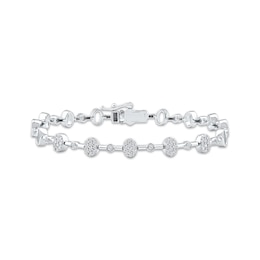 Lab-Created Diamonds by KAY Multi-Stone Oval Link Bracelet 1/2 ct tw 10K White Gold 7.25&quot;