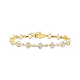 Lab-Created Diamonds by KAY Multi-Stone Oval Link Bracelet 1/2 ct tw 10K Yellow Gold 7.25&quot;