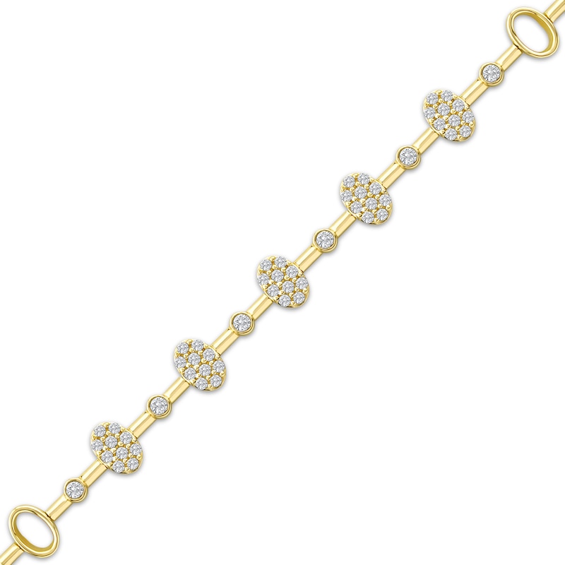 Lab-Created Diamonds by KAY Multi-Stone Oval Link Bracelet 1/2 ct tw 10K Yellow Gold 7.25"