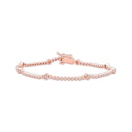Lab-Created Diamonds by KAY Hexagon Station Bracelet 1/2 ct tw 10K Rose Gold 7.25&quot;