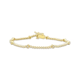 Lab-Grown Diamonds by KAY Hexagon Station Bracelet 1/2 ct tw 10K Yellow Gold 7.25&quot;