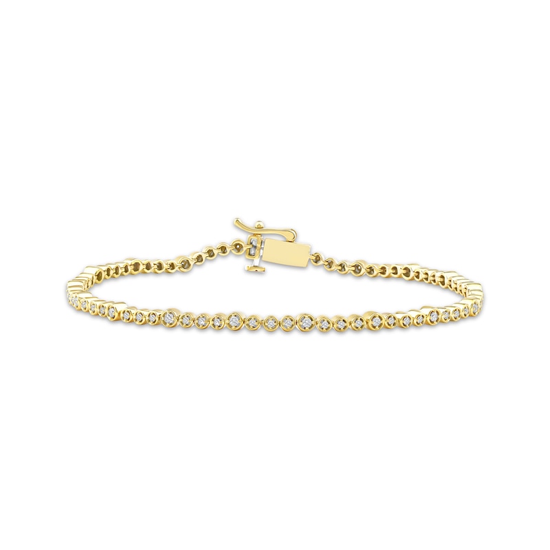 Lab-Grown Diamonds by KAY Line Bracelet 1/2 ct tw 10K Yellow Gold 7.25"