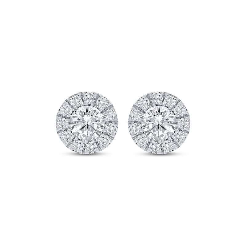 Main Image 2 of Lab-Grown Diamonds by KAY Halo Stud Earrings 3/4 ct tw 10K White Gold