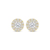 Thumbnail Image 2 of Lab-Grown Diamonds by KAY Halo Stud Earrings 3/4 ct tw 10K Yellow Gold