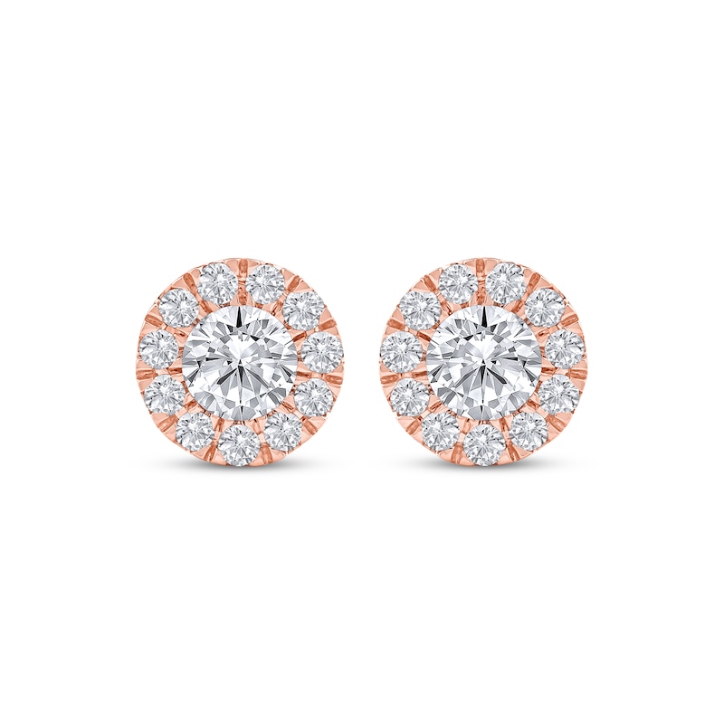 Lab-Created Diamonds by KAY Halo Stud Earrings 1-1/2 ct tw 10K Rose Gold