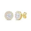 Thumbnail Image 0 of Lab-Created Diamonds by KAY Halo Stud Earrings 1-1/2 ct tw 10K Yellow Gold