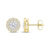 Thumbnail Image 2 of Lab-Created Diamonds by KAY Halo Stud Earrings 1-1/2 ct tw 10K Yellow Gold