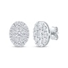 Thumbnail Image 1 of Lab-Grown Diamonds by KAY Oval Halo Stud Earrings 2 ct tw 10K White Gold