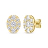 Thumbnail Image 1 of Lab-Grown Diamonds by KAY Oval Halo Stud Earrings 2 ct tw 10K Yellow Gold