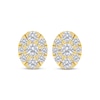 Thumbnail Image 2 of Lab-Grown Diamonds by KAY Oval Halo Stud Earrings 2 ct tw 10K Yellow Gold