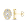 Thumbnail Image 3 of Lab-Grown Diamonds by KAY Oval Halo Stud Earrings 2 ct tw 10K Yellow Gold